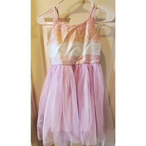 Cat & Jack Girls' Purple Pink and Gold Gown - Size 7-8